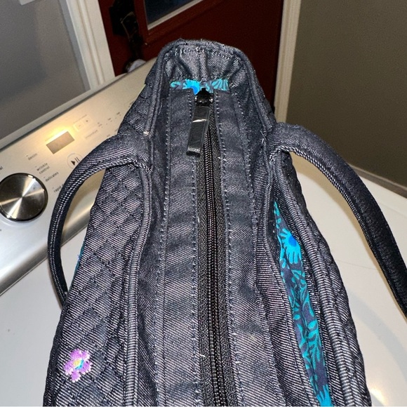 NWT - Vera Bradley Embroidered Denim Navy Small Tote - Picture 8 of 10